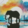 Elephant Silhouette Diamond Painting