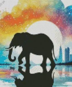 Elephant Silhouette Diamond Painting