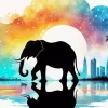 Elephant Silhouette Diamond Painting