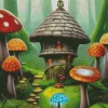 Fairy Mushroom House Art Diamond Painting