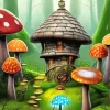 Fairy Mushroom House Art Diamond Painting