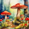 Fantasy Mushroom Land Diamond Painting