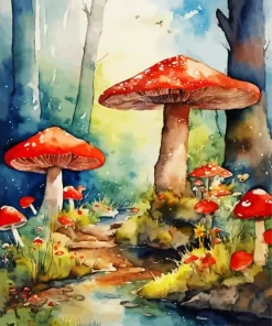 Fantasy Mushroom Land Diamond Painting