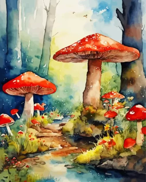 Fantasy Mushroom Land Diamond Painting