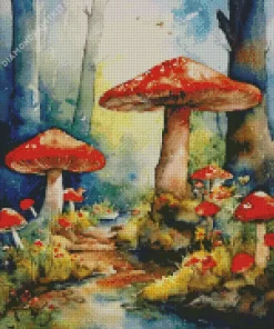 Fantasy Mushroom Land Diamond Painting