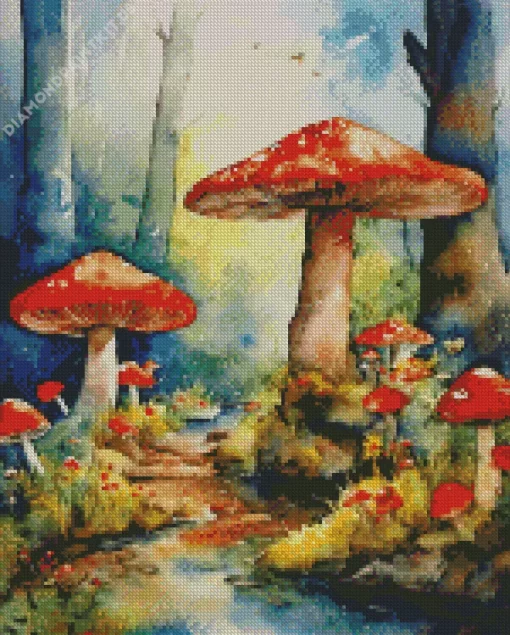 Fantasy Mushroom Land Diamond Painting