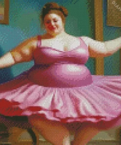 Fat Ballerina Girl Diamond Painting