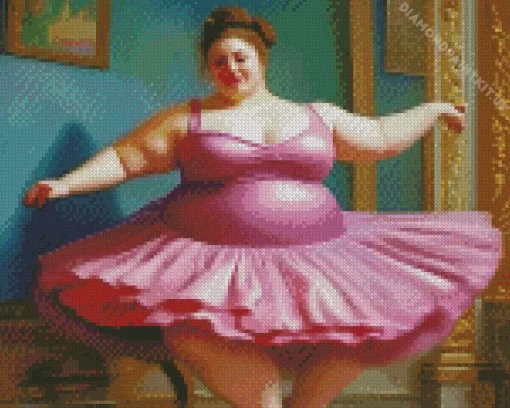 Fat Ballerina Girl Diamond Painting