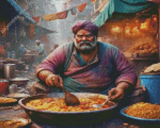 Fat Indian Chef Diamond Painting