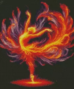 Fire Ballerina Diamond Painting