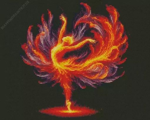 Fire Ballerina Diamond Painting