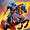 Fire Ghost Horse Rider Art Diamond Painting