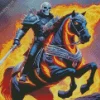 Fire Ghost Horse Rider Art Diamond Painting