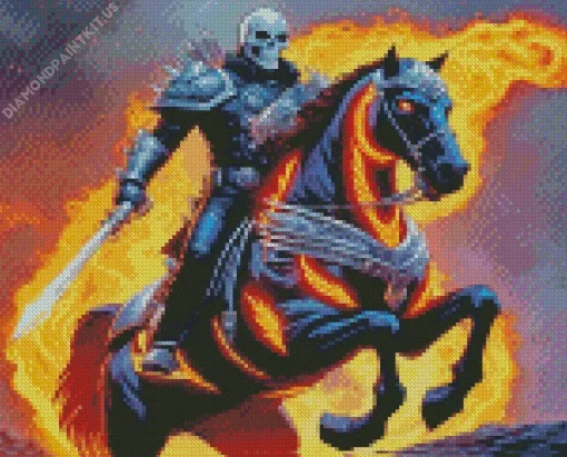 Fire Ghost Horse Rider Art Diamond Painting