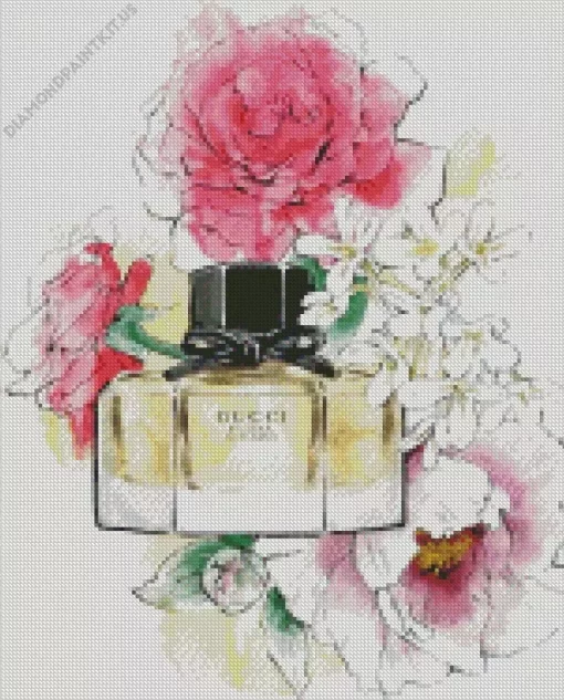 Floral Gucci Perfume Diamond Painting