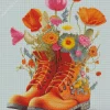 Flowers On Orange Shoes Diamond Painting