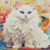 Fluffy White Cat Art Diamond Painting