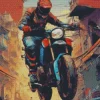 Flying Dirt Bike Art Diamond Painting