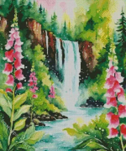 Forest Waterfall Art Diamond Painting