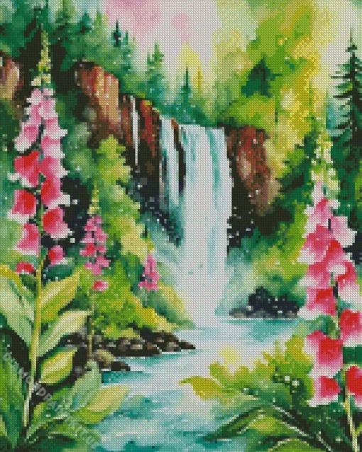 Forest Waterfall Art Diamond Painting