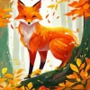 Fox In Fall Art Diamond Painting