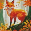 Fox In Fall Art Diamond Painting