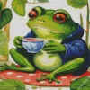 Frog Drinking Tea Diamond Painting