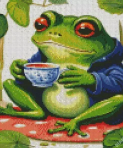 Frog Drinking Tea Diamond Painting