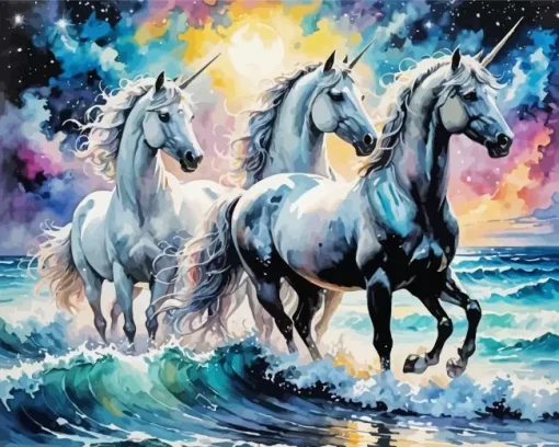 Galaxy Unicorns Diamond Painting