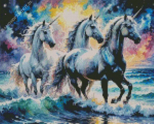 Galaxy Unicorns Diamond Painting