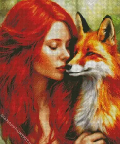 Girl And Fox Diamond Painting