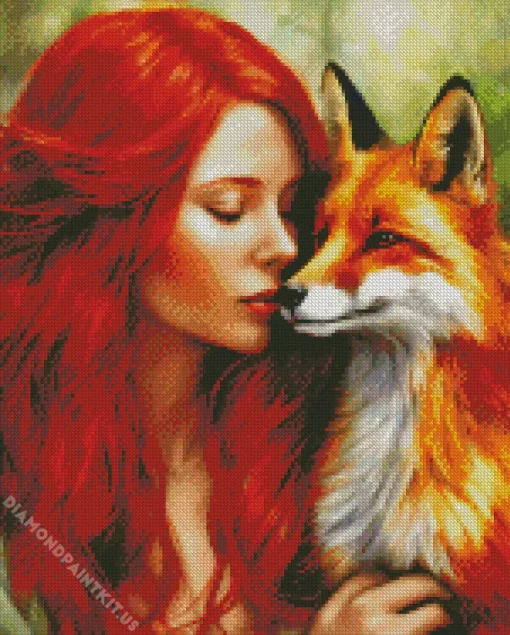 Girl And Fox Diamond Painting