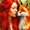 Girl And Fox Diamond Painting