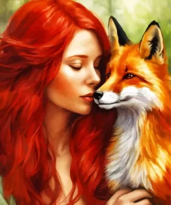 Girl And Fox Diamond Painting