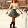 Girl Ice Skating Diamond Painting