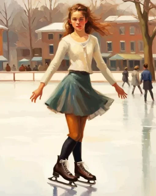 Girl Ice Skating Diamond Painting