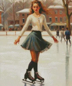 Girl Ice Skating Diamond Painting