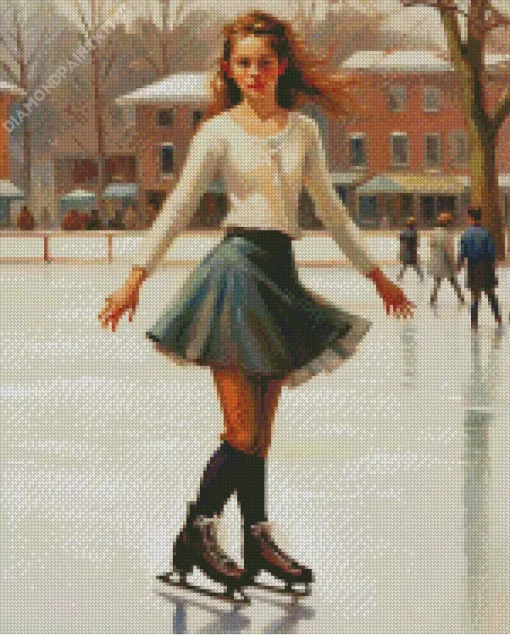 Girl Ice Skating Diamond Painting