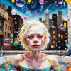 Girl In Bubble Bathtub Diamond Painting