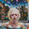 Girl In Bubble Bathtub Diamond Painting