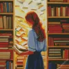 Girl In Library Diamond Painting