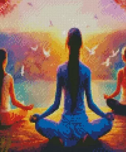 Girls Doing Yoga Diamond Painting