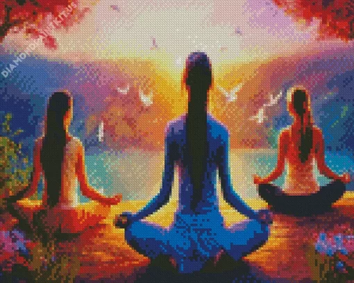 Girls Doing Yoga Diamond Painting