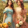 Girl Picking Flowers Art Diamond Painting