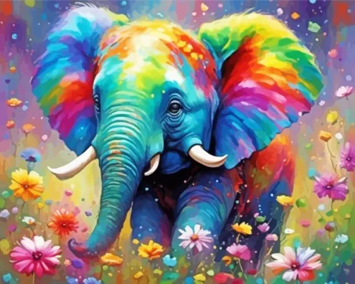 Little Colorful Elephant Diamond Painting