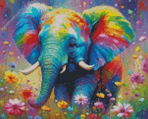 Little Colorful Elephant Diamond Painting