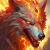 Mad Fire Fantasy Wolf Diamond Painting