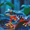 Neon Blue And Orange Frog Diamond Painting