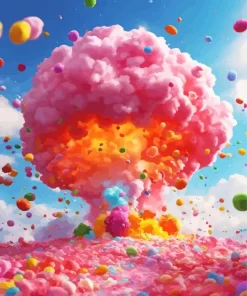 Pink Cloud Explosion Diamond Painting