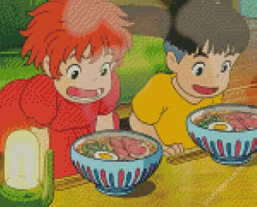 Ponyo and Sosuke Diamond Painting